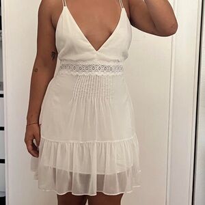 Abercrombie and Fitch Spaghetti Strap Babydoll Dress - lace trim XL NWT